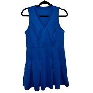Halara Womens Blue Sleeveless V-Neck Pleated Athletic Tennis Dress Size M NWT